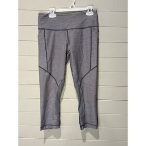 Lululemon Womens Gray Speed Tight Athleisure Crop Leggings Pockets‎ Sie 4